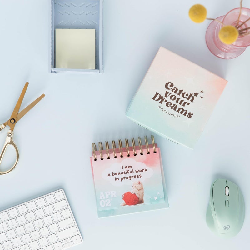 Catchyourdreams Daily Motivational Calendar - Perpetual Flip Calendar with Positive Affirmations to Start Your Day With a Smile - Inspirational Decor Gift for Women Dog Cat Desk Accessories - Image 5